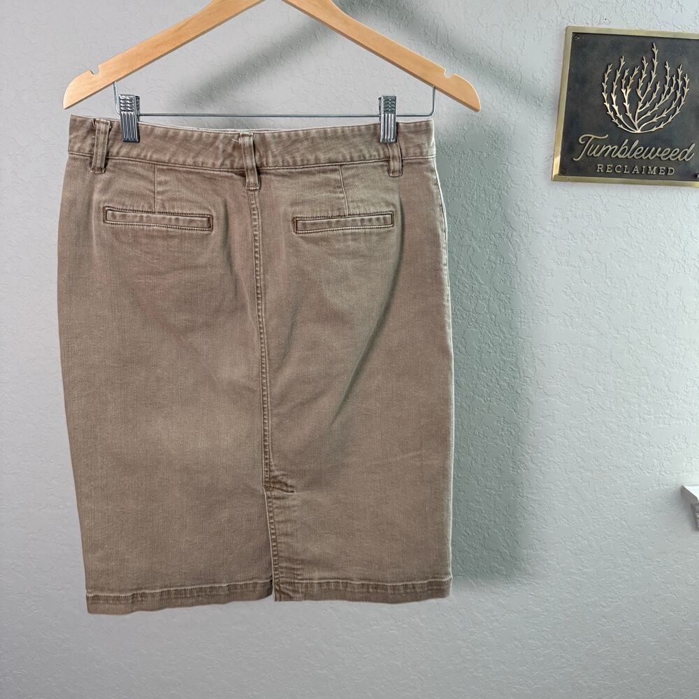 Women's Lauren Jeans‎ Company Tan Denim Pencil Skirt with Pockets Size 4 - Picture 7 of 9